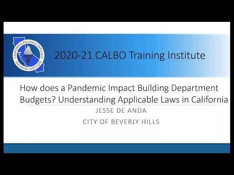 How does a Pandemic Impact Building Department Budgets? Understanding Applicable Laws in California 